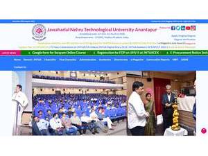 Jawaharlal Nehru Technological University, Anantapur's official website homepage screenshot