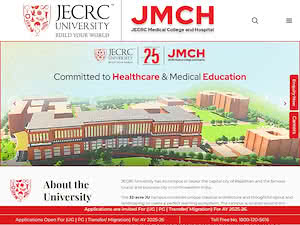 JECRC University's official website homepage screenshot