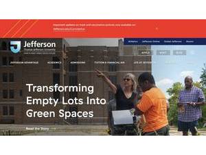Jefferson University's official website homepage screenshot