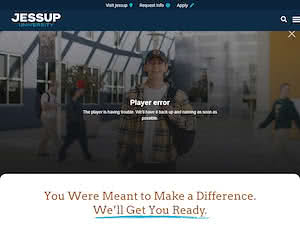 Jessup University's official website homepage screenshot