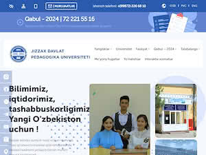 Jizzax Davlat Pedagogika Universiteti's official website homepage screenshot