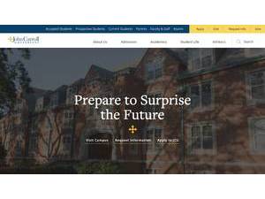 John Carroll University's official website homepage screenshot