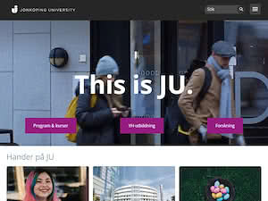 Jönköping University's official website homepage screenshot