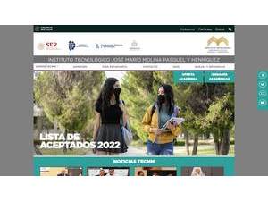 José Mario Molina Pasquel and Henríquez Technological Institute's official website homepage screenshot