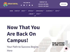 Joseph Ayo Babalola University's official website homepage screenshot