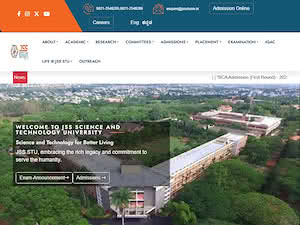 JSS Science and Technology University's official website homepage screenshot