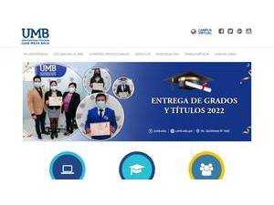 Juan Mejía Baca Private University's official website homepage screenshot