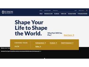 Judson University's official website homepage screenshot
