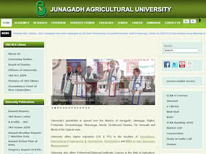 Junagadh Agricultural University's official website homepage screenshot