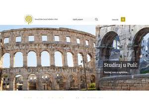 Juraj Dobrila University of Pula's official website homepage screenshot