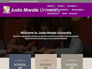 Justo Mwale University's official website homepage screenshot