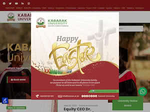 Kabarak University's official website homepage screenshot