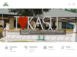 Kaduna State University's official website homepage screenshot