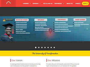 KAG East University's official website homepage screenshot