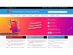 Kahramanmaraş Sütçü İmam Üniversitesi's official website homepage screenshot