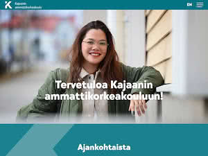 Kajaanin ammattikorkeakoulu's official website homepage screenshot