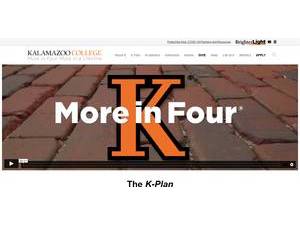 Kalamazoo College's official website homepage screenshot