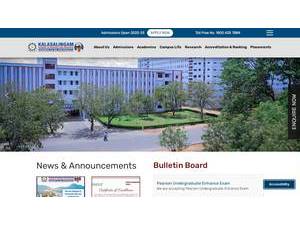 Kalasalingam Academy of Research and Education's official website homepage screenshot