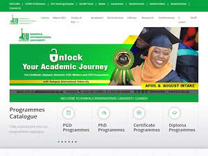 Kampala International University's official website homepage screenshot