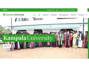 Kampala University's official website homepage screenshot