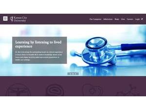 Kansas City University's official website homepage screenshot