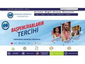 Karamanoğlu Mehmetbey Üniversitesi's official website homepage screenshot