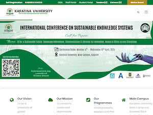 Karatina University's official website homepage screenshot