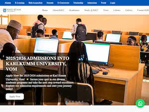 Karl Kuum University's official website homepage screenshot