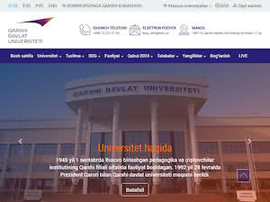Karshi State University's official website homepage screenshot