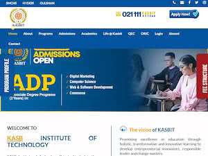 KASB Institute of Technology's official website homepage screenshot
