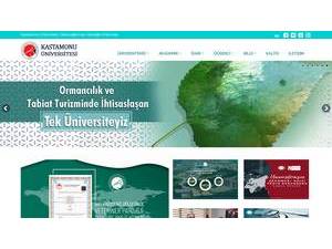 Kastamonu University's official website homepage screenshot