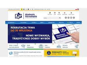 Katowice Business University's official website homepage screenshot