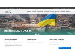 Kauno Kolegija's official website homepage screenshot