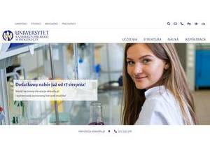 Kazimierz Wielki University in Bydgoszcz's official website homepage screenshot