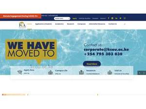 KCA University's official website homepage screenshot