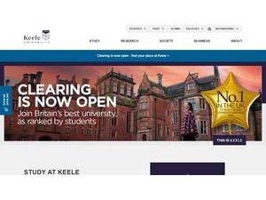 Keele University's official website homepage screenshot