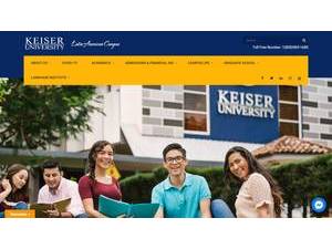 Keiser University Latin American Campus's official website homepage screenshot