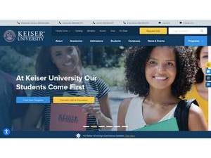 Keiser University's official website homepage screenshot