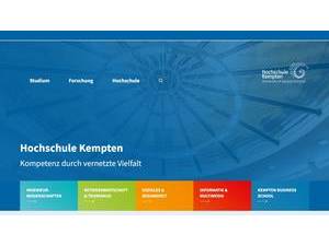Kempten University of Applied Sciences's official website homepage screenshot