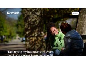 Kenyon College's official website homepage screenshot