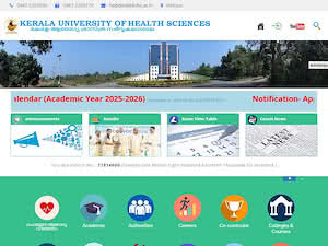 Kerala University of Health Sciences's official website homepage screenshot