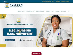 Kessben University College's official website homepage screenshot