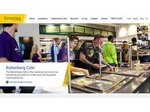 Kettering University's official website homepage screenshot