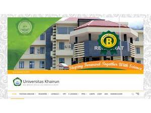 Khairun University's official website homepage screenshot
