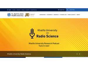 Khalifa University's official website homepage screenshot