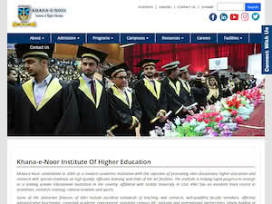 Khana-e-Noor University's official website homepage screenshot