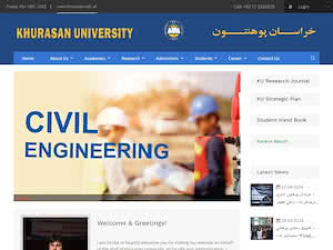 Khurasan University's official website homepage screenshot