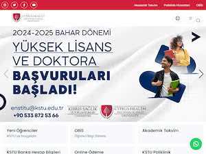 Kibris Sağlik ve Toplum Bilimleri Üniversitesi's official website homepage screenshot