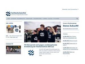 Kiel University of Applied Sciences's official website homepage screenshot