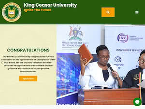 King Ceasor University's official website homepage screenshot